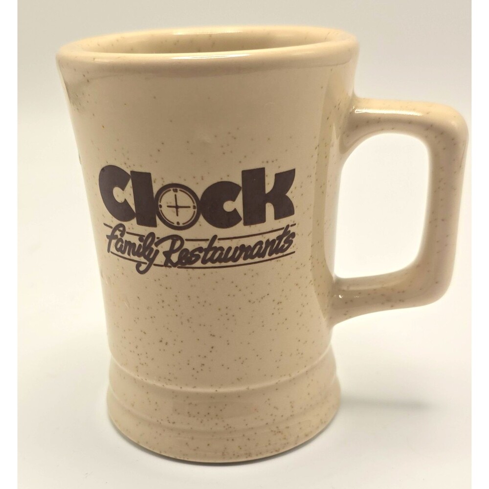 Vintage Clock Family Restaurants Coffee Mug Ceramic Heavy Diner Restaurant Ware